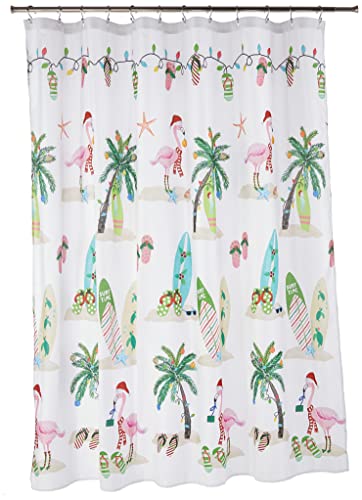 Avanti Linens Christmas Flamingo Shower Curtain 72x72 Polyester