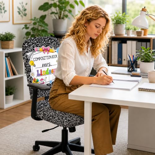 LDTPRINT Custom Classroom Chair Slipcover Set #2 - Personalized Office & School Chair Protectors