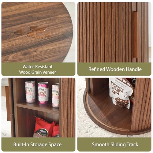 31.5-Inch Round Dining Table with Storage Shelf, Modern Farmhouse Kitchen Table
