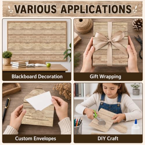 2 Rolls Brown Wood Grain Bulletin Board Paper, 15.8in x 20ft Classroom Decor