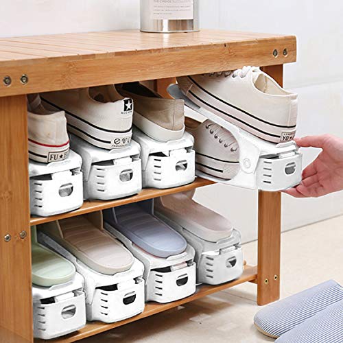 Adjustable Shoe Slots Organizer - 20 Pack Double Deck Space Saving Rack