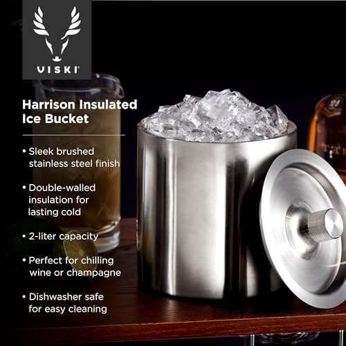 Stainless Steel Ice Bucket with Lid - Insulated Party & Barware Container