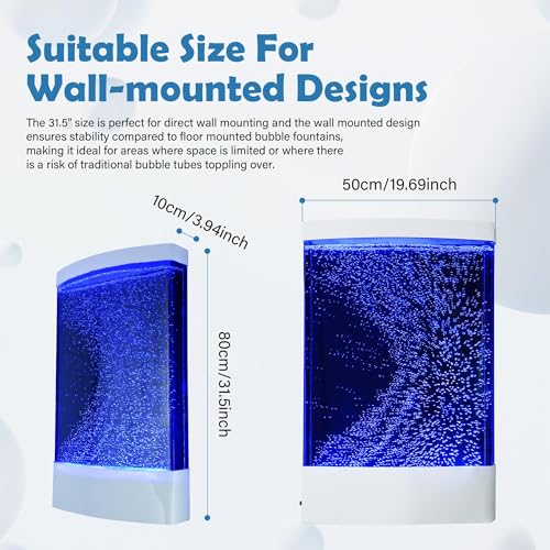 31.5-Inch LED Bubble Wall Fountain – Color-Changing Sensory Water Feature