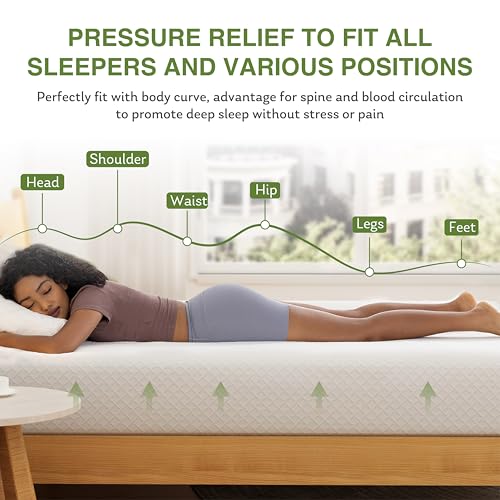 EGOHOME 8 Inch Full Size Memory Foam Mattress, Cooling Green Tea Gel
