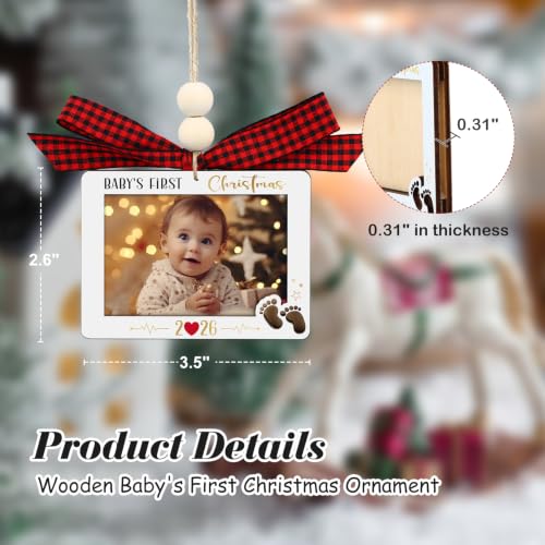 WhatSign P-Frame Baby's First Christmas Photo Frame Ornament Keepsake 2026