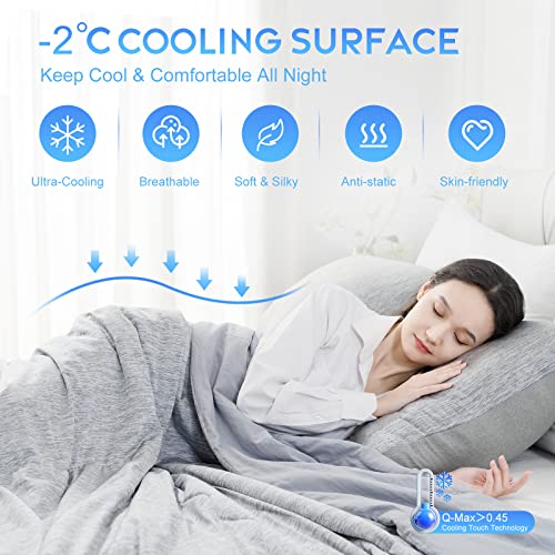 CHOSHOME Arc-Chill Cooling Comforter Blanket for Hot Sleepers, Twin XL - Grey