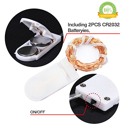 OakHaomie 6 Pack Battery Operated Fairy Lights 10ft Copper Wire Warm White No Remote