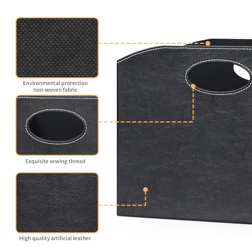 Foldable PU Leather Magazine Rack - Decorative Floor Book Storage Organizer