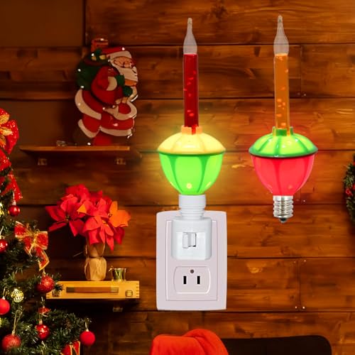 SOTOPOO Multicolor Christmas Bubble Night Light Wall Plug-In with Replacement Bulb