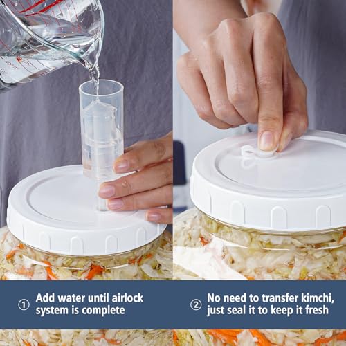 1.5 Gallon Wide Mouth Glass Fermentation Jar Set with Airlocks, 2-Pack