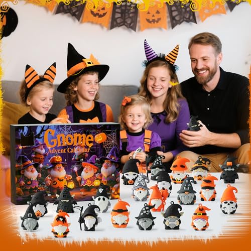 Gnome Advent Calendar with 24 Collectible Figures - Halloween Countdown