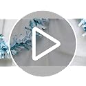 Light Blue & White Metallic Tinsel Twist Garland - 25ft Holiday Decor