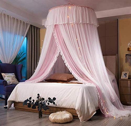 Princess Bed Canopy Curtain - Double Layer Sheer Mesh Dome Mosquito Net