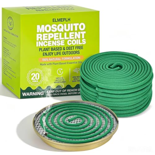 Citronella Mosquito Repellent Coils - 20 Count Natural Plant-Based Incense