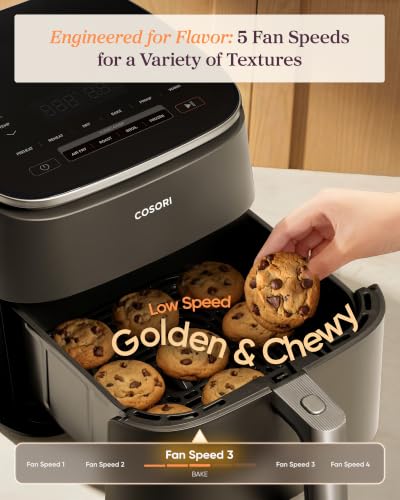 Cosori TurboBlaze 9-in-1 6 Qt Dark Gray Air Fryer with Ceramic Coating