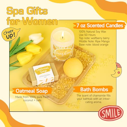 Sunshine Gift Basket for Women - 10-Piece Self Care Spa Wellness Box