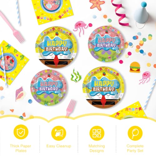 Yellow Ocean Birthday Party Decorations Kit - 281 Piece Set for 24 Guests
