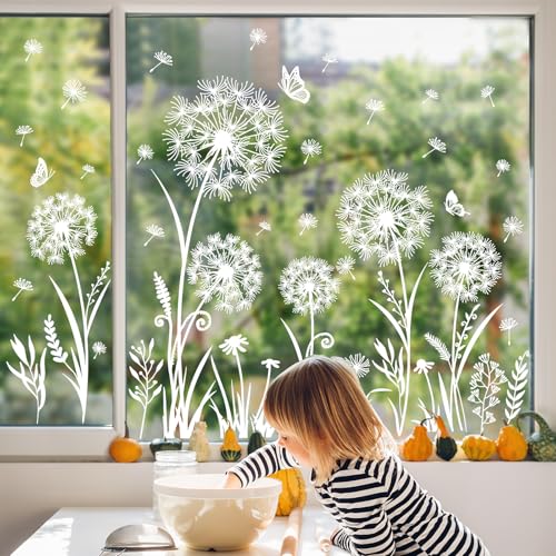 Double-Sided Dandelion Flower Window Clings - Spring Decor