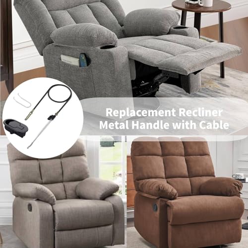 Universal Metal Recliner Release Handle with Adjustable Cable