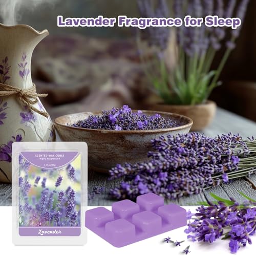 Scentorini Lavender Wax Melts, 4 x 1.25oz - Soy Wax Cubes for Sleep (Light Purple Variant)