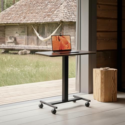 Adjustable Rolling Standing Desk, Mobile Laptop Workstation with Wheels