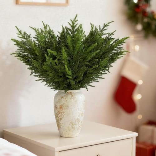 12 Pcs 30" Gradient Greenery Norfolk Pine Stems - JoyHalo