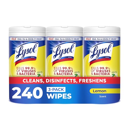 Lysol Disinfecting Wipes Multi-Surface Lemon 80 Count 3 Pack