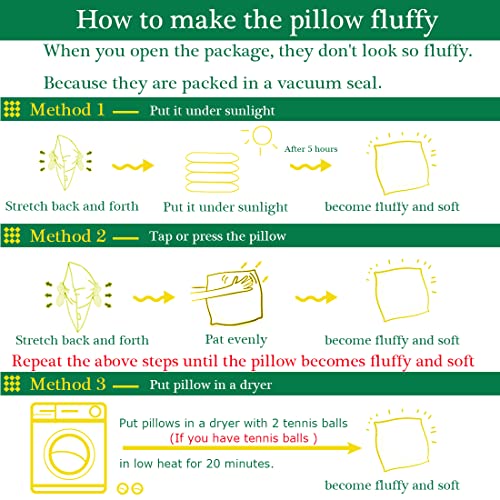 JIEITIVE Premium Hypoallergenic Throw Pillow Insert - 16 x 16 Inch Square