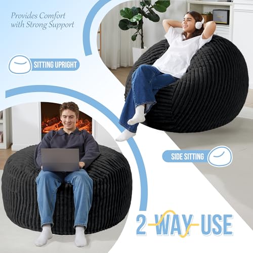 3ft Memory Foam Bean Bag Chair - Comfortable Plush Sofa for Adults