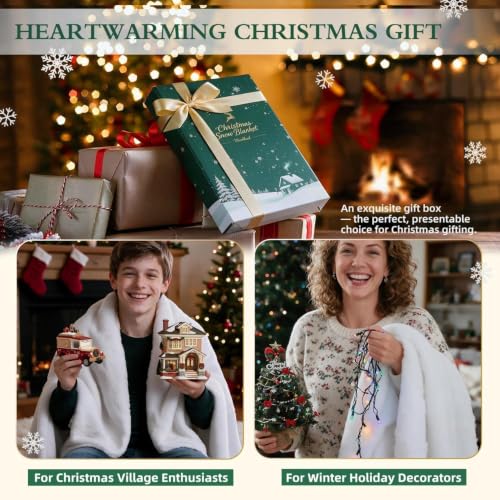 Flame Retardant Fake Snow Blanket for Christmas Village 95x35 inches