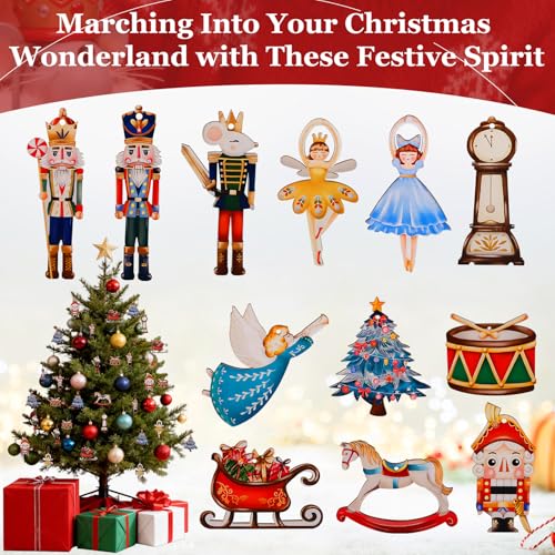12-Inch Mouse King Nutcracker with 12 Nutcracker Ornaments - Anwenk Christmas Decor