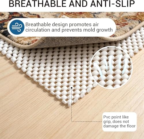 Non-Slip Rug Pad for Hardwood Floors - 9x12 FT Anti-Slide Underlay