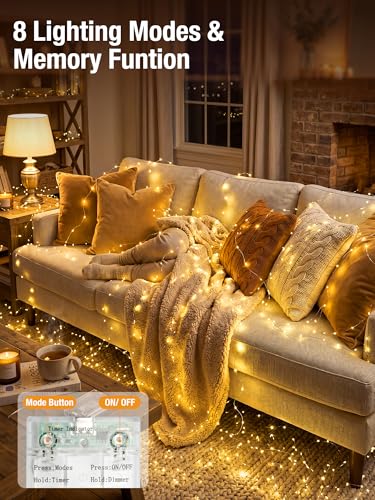 btfarm 4 Pack LED Fairy Lights Battery Operated 16FT Warm White