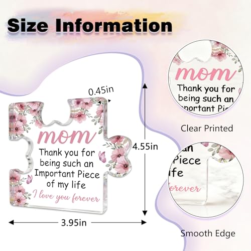 Personalized Mom Christmas Gift Acrylic Puzzle Decor from Daughter Son