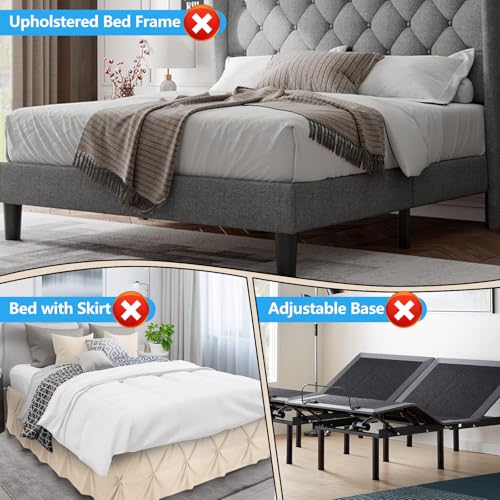 Extra Tall Mattress Slide Stopper - Adjustable Metal Retainer Bar