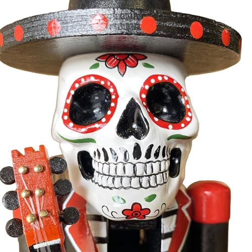 14-Inch Day of the Dead Nutcracker - Handpainted Mexican Holiday Decor