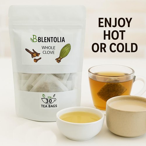 Blentolia Whole Clove – 30 Herbal Tea Bags – Warming & Aromatic Spice Tea – 100% Natural – Caffeine-Free – Immune & Digestive Support – Herbal Clove Infusion