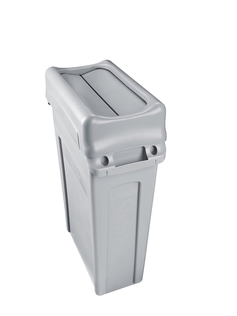 Rubbermaid Commercial Products Slim Jim Trash Can Swing Lid, Black, Plastic, Compatible with 16/23 Gallon Slim Jim Containers/Garbage Can, For Kitchens/Classrooms/Offices/Back of House