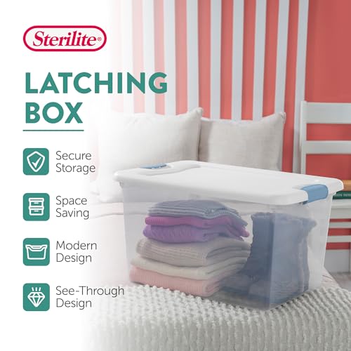64 Quart Latching Storage Box 4-Pack Heavy-Duty Plastic Containers
