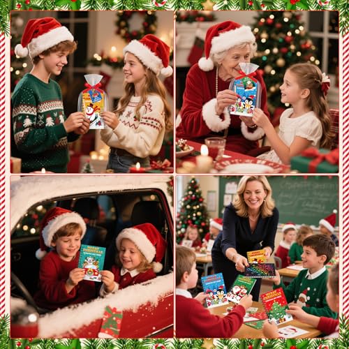 Funrous 48 Pack Christmas Scratch Art Set with Gifts - Traditional Variant