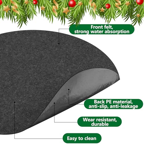 30-Inch Christmas Tree Stand Mat - Non-Slip Felt Floor Protector
