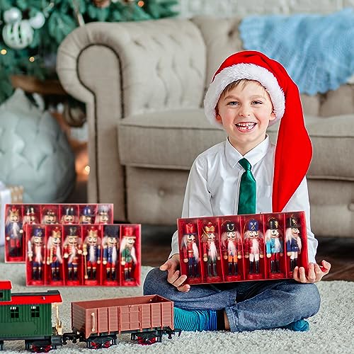 18-Piece Wooden Nutcracker Christmas Ornaments - 5-Inch Holiday Tree Decor
