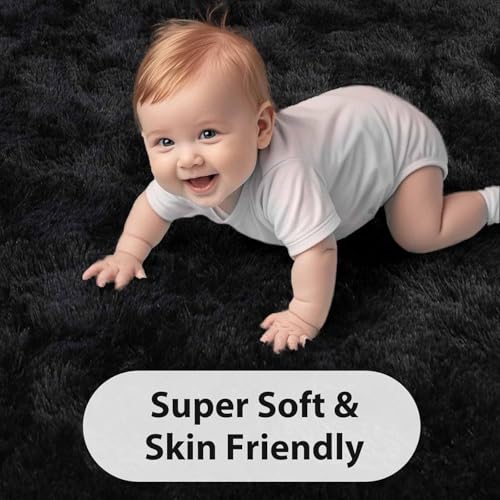 4x6 Fluffy Area Rug - Ultra-Soft Non-Slip Shaggy Carpet for Living Room