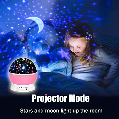 Kids Star Night Light Projector - 360° Rotating 16 Color LED Lamp
