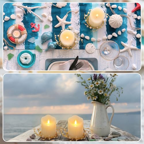 Set of 2 Pearl White Berry Candle Rings for 3.9 Inch Candles