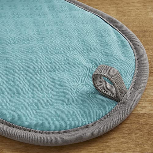 Heat-Resistant Cotton Pot Holders with Silicone Grip, 6.5"x10", 2-Pack