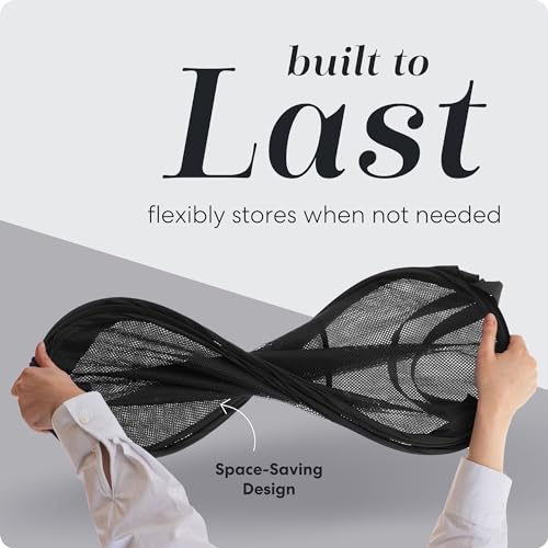 Handy Laundry Collapsible Mesh Pop-Up Hamper with Side Pocket - Black