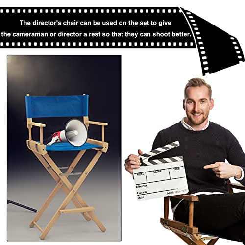 Director Chair Replacement Canvas Seat and Back Cover Kit with Wood Sticks