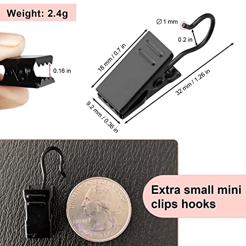 60 Pack Black Metal Curtain Clips, Rust-Resistant Hooks for Drapes and Lights