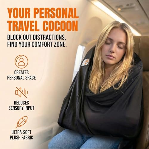 Travel Blanket System - Ultra-Soft Sling for Airplane Sleep Support